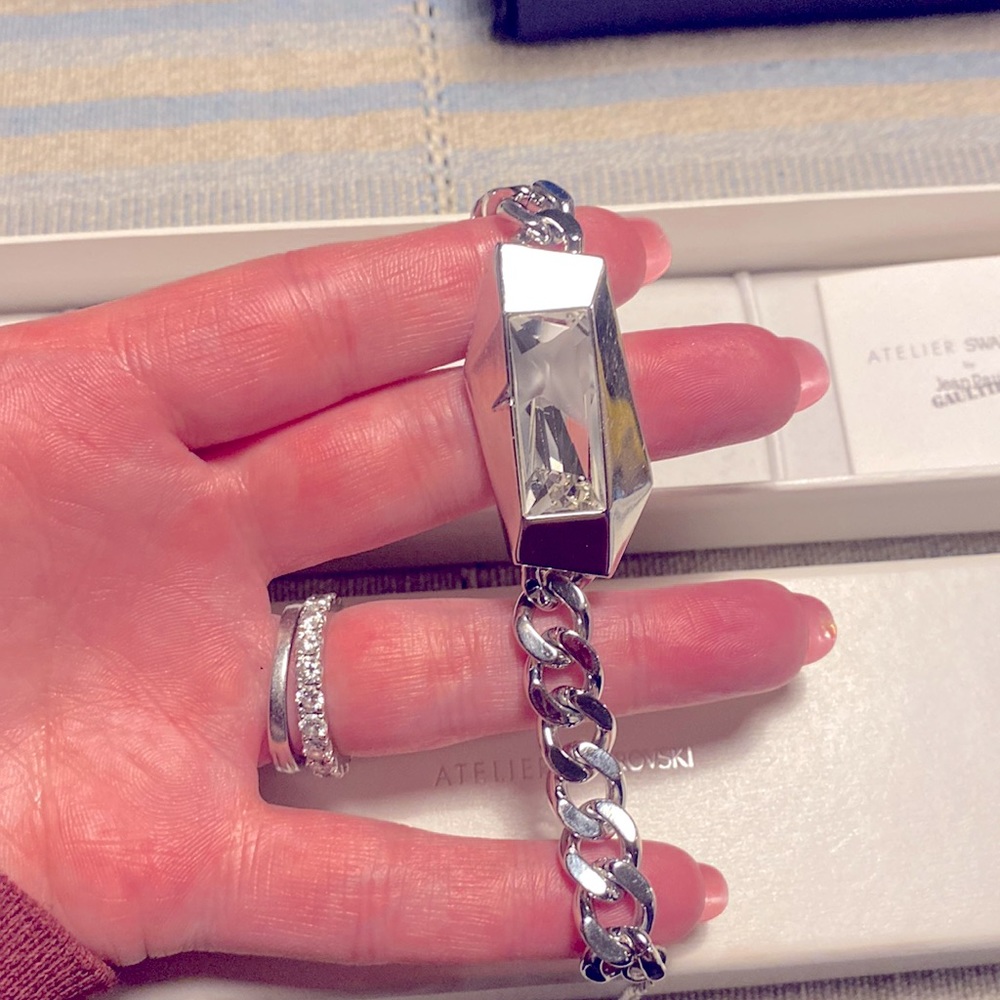 Atelier Swarovski by Jean Paul Gaultier bracelet. Unfinished Swarovski crystal.